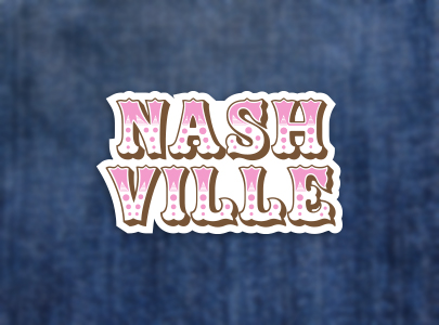 Custom Imprinted Sticker for Nashville, Tennessee. Nashville sticker