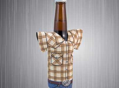 plaid shirt koozie