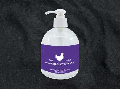 16 oz Instant Hand Sanitizer with Pump 16 oz Instant Hand Sanitizer with Pump, customized with Nashville Hot Chickens logo